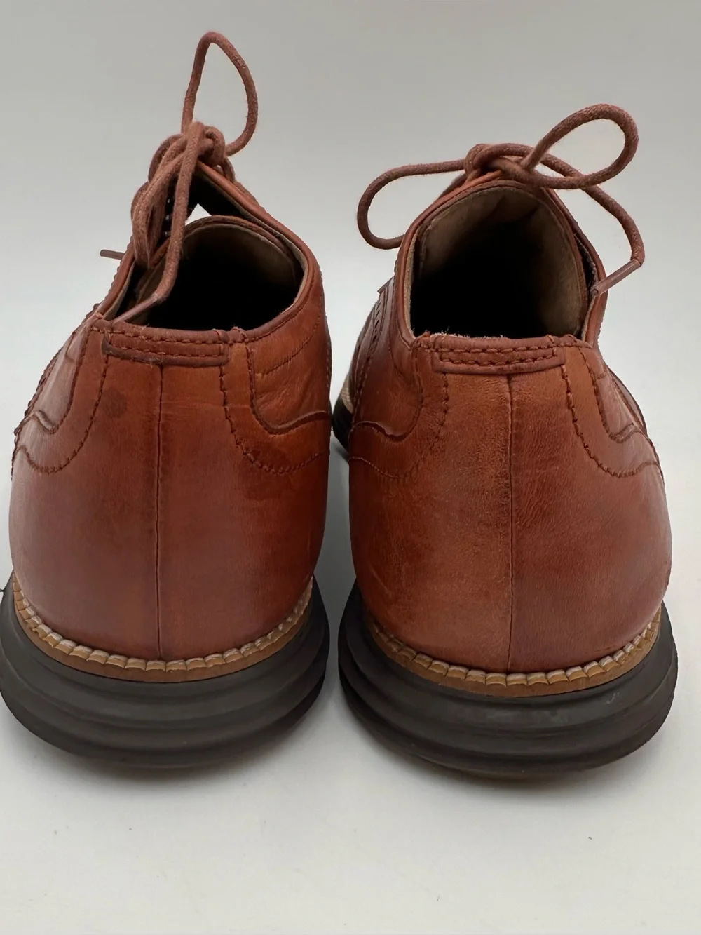 COLE HAAN GRAND OS SHOES MENS SZ 10.5 BROWN WINGTIP OXFORD BROGUE DRESS COMFORT